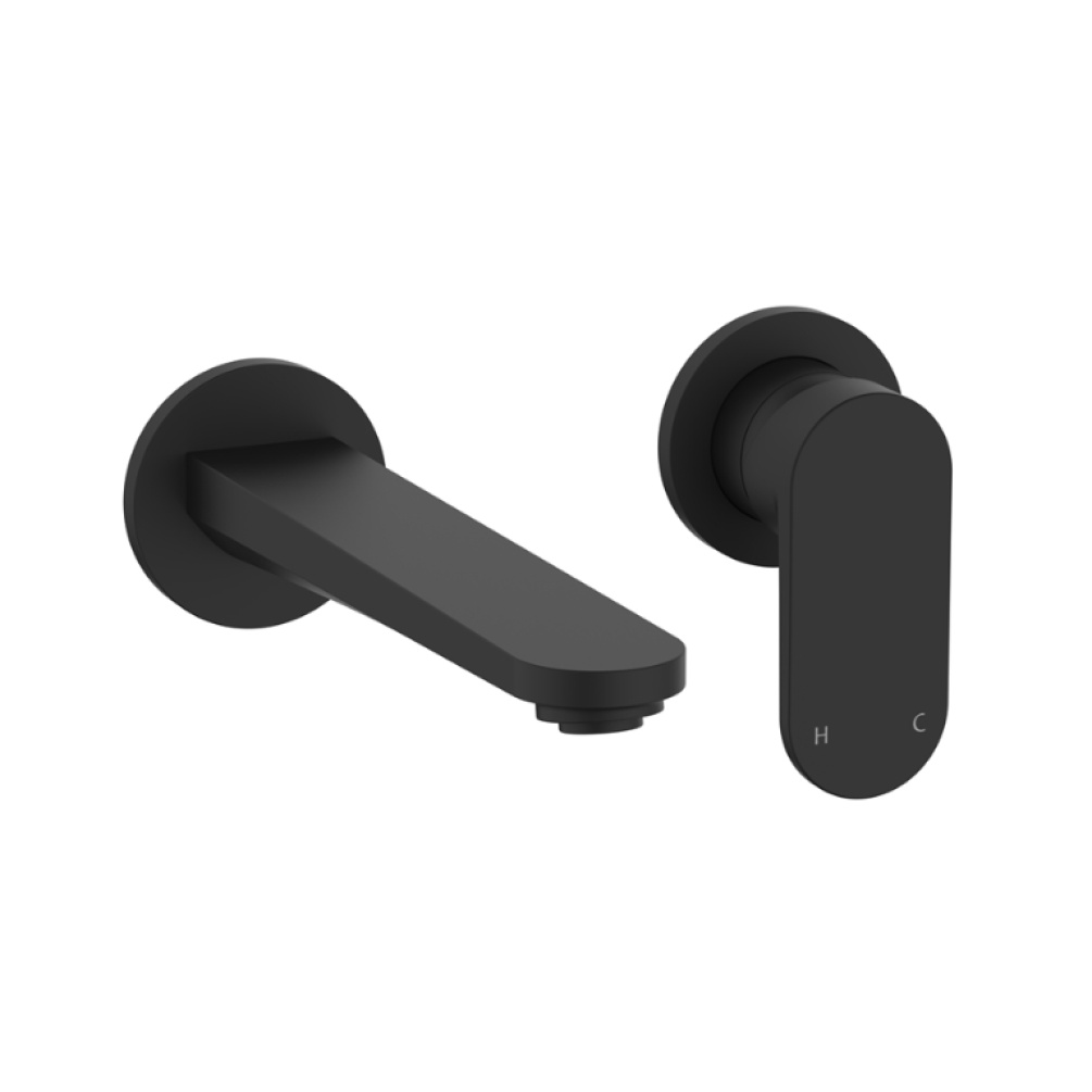 Product Cut out image of the Crosswater Drift Matt Black Basin 2 Hole Set